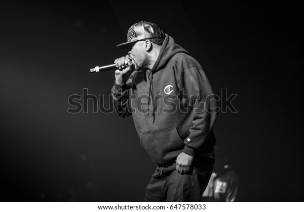 Portrait of rap\
star Method Man on concert. Famous American rapper Clifford Smith\
of legendary rap band Wu Tang Clan performing live on stage in\
night club EUROPE-13\
NOVEMBER,2015