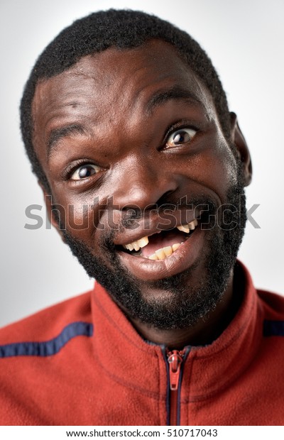 Portrait Real Black African Funny Face Stock Photo (Edit 