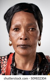 Portrait Of Real Black African Woman With No Expression ID Or Passport Photo Full Collection Of Diverse Face And Expressions