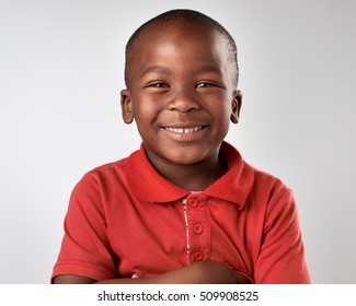 Portrait Of Real Happy African Black Child Smiling