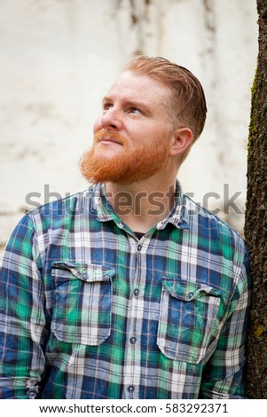 Similar – Image, Stock Photo red haired man