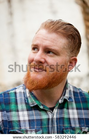 Similar – Image, Stock Photo red haired man