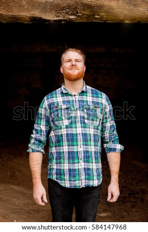 Similar – Image, Stock Photo red haired man Style