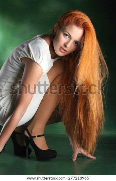 Portrait Redhaired Girl Long Braids Expressive写真素材277218965 Shutterstock