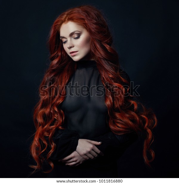 Portrait Redhead Sexy Woman Long Hair Stock Photo Edit Now