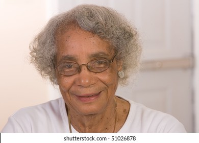 Portrait of a retired African American woman.