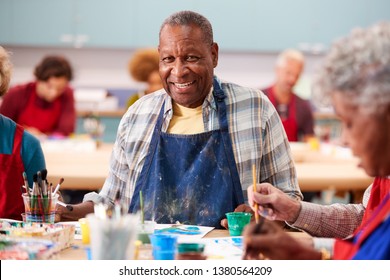 Portrait Of Retired Senior Man Attending Art Class In Community Centre - Powered by Shutterstock