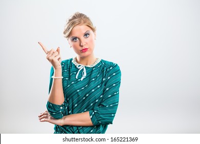 Portrait Of Retro Woman Scolding,Scolding