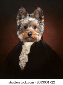 Portrait Of A Revolutionary War Era Yorkshire Terrier