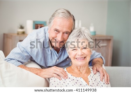 Similar – Image, Stock Photo Portrait of senior couple looking out the window at home