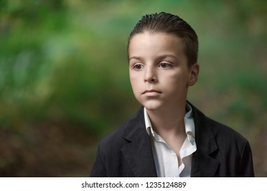 Portrait Sad Boy Eight Years Outdoors Stock Photo 1235124889 | Shutterstock