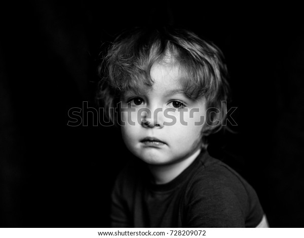 Portrait Sad Boy On Dark Background Stock Photo 728209072 | Shutterstock