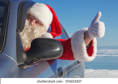 Image result for santa in a car image