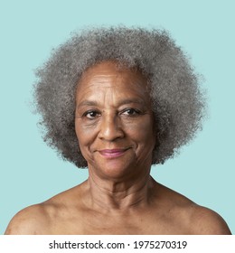 Portrait Of A Semi-nude Senior African American Woman Mockup