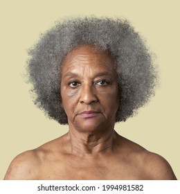 Portrait Of A Semi-nude Senior African American Woman Mockup