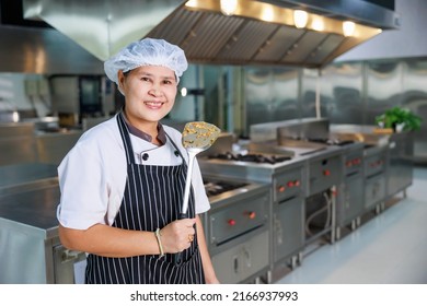 Portrait Senior Asian Chef. Cooking Class. Culinary Classroom. Cooking School. 