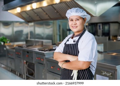 Portrait Senior Asian Chef. Cooking Class. Culinary Classroom. Cooking School. 