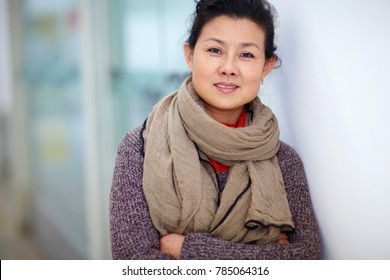 Portrait Of Senior Asian Woman Indoor