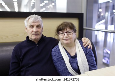 Portrait Of A Senior Couple In The Cafe