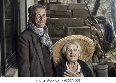 Portrait of Senior Couple, Senior farmer couples 