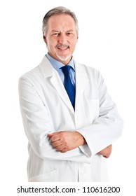  Portrait Of A Senior Doctor Isolated On White Background