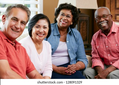 Portrait Of Senior Friends At Home Together - Powered by Shutterstock