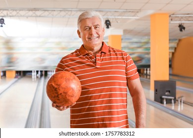 Portrait Of Senior Man In Bowling Club