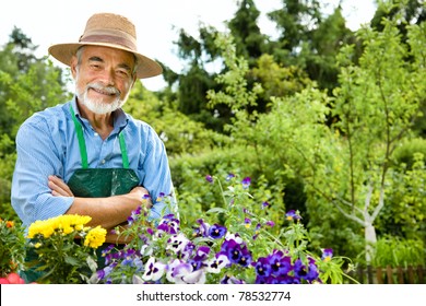 Portrait Of Senior Man Gardening