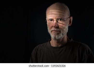 Portrait Senior Man On Black Background Stock Photo 1192421326 ...