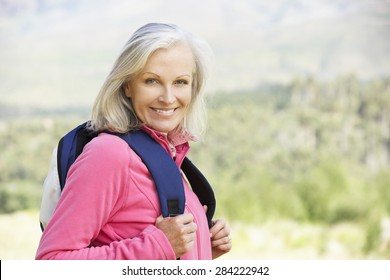 Portrait Of Senior Woman On Hike