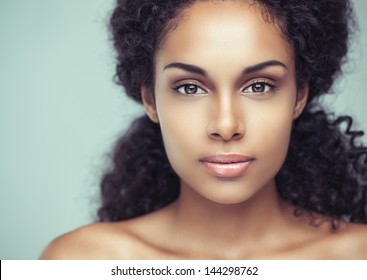 Portrait of a sensual young African woman.