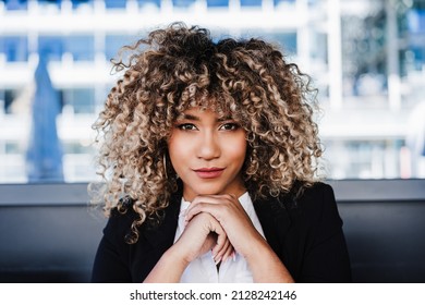 portrait of serious confident business woman in cafe. Business concept - Powered by Shutterstock