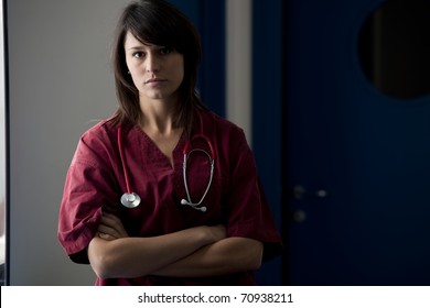 Portrait Of A Serious Female Surgeon