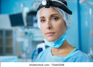 Portrait Of Serious Surgeon That Posing On Camera