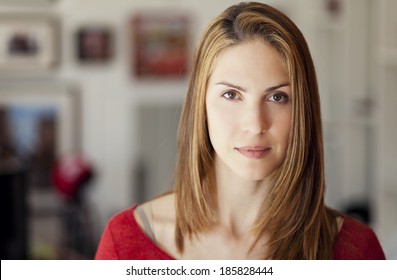 Portrait Of A Serious Woman Looking At The Camera