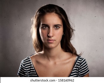 Portrait Of Serious Young Woman