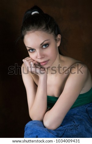 Portrait Of The Sexy Girl With Naked Shoulders Portrait Of The Sexy Girl With Naked Shoulders