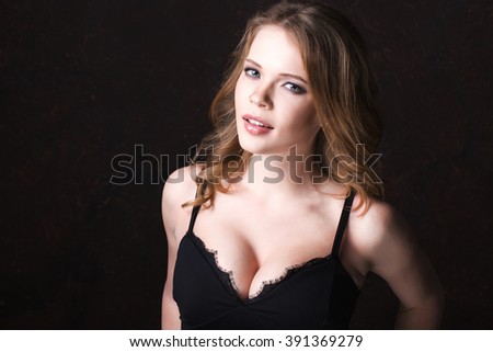 Portrait Of Sexy Woman With Beautiful Breasts In Lingerie Portrait Of Sexy Woman With Beautiful Breasts In Lingerie