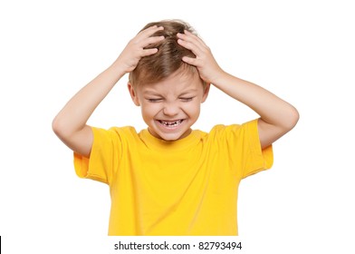 Portrait Shocked Little Boy Hands On Stock Photo 82793494 | Shutterstock