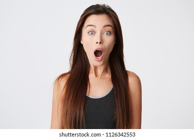 Young Scared Woman On White Background Stock Photo (Edit Now) 126766655