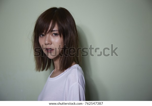 Portrait Short Hair Asian Girl On Stock Photo Edit Now 762547387