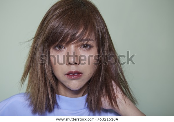 Portrait Short Hair Asian Girl On Stock Photo Edit Now 763215184