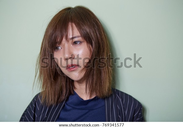 Portrait Short Hair Asian Girl On Beauty Fashion Stock Image