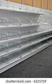 Portrait Shot Of Empty Super Market Rack