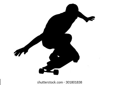 Portrait Silhouettes Skater Boy Stock Photo (Edit Now) 301801838