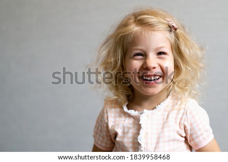 Similar – Image, Stock Photo grin tooth gap girl cute