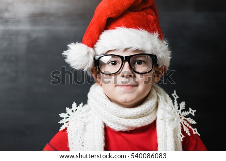 Image, Stock Photo Santa hats with eyes