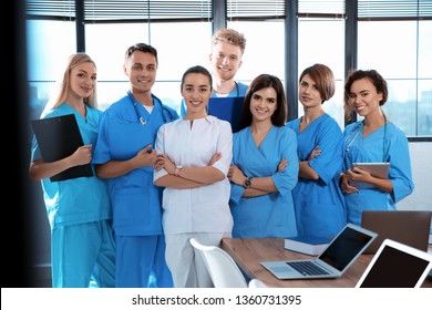 Portrait of smart medical students in college