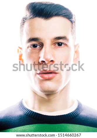 Similar – Image, Stock Photo brutal guy is a bully with a bald head