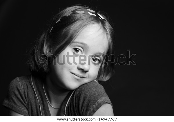 Portrait Smiling 8 Year Old Girl Stock Photo (Edit Now) 14949769